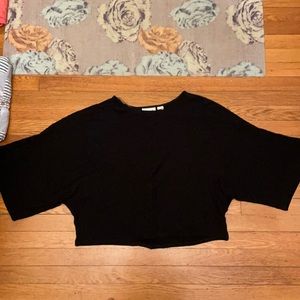 NWT Maeve Black Cropped Short-Sleeved Top